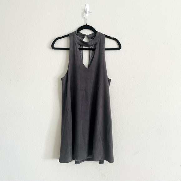 Olivaceous woman Chic Sleeveless Gray Dress size M high neck soft lined mini - Picture 1 of 8